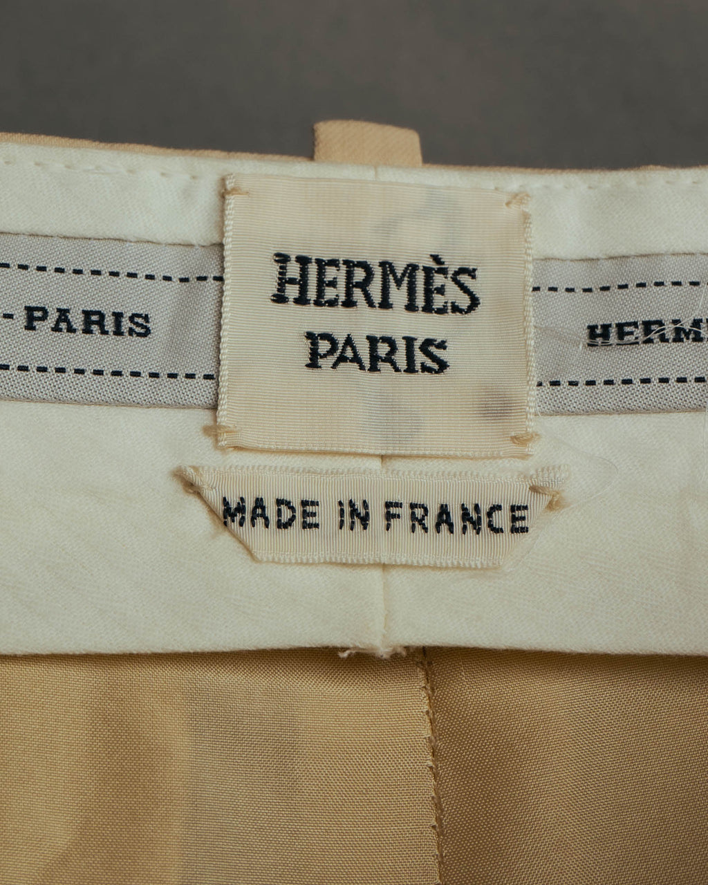 –SPECIAL– “HERMÈS” 90’s silk-lined wool wide trousers