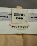 –SPECIAL– “HERMÈS” 90’s silk-lined wool wide trousers