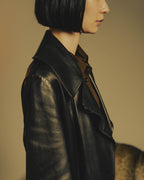 -SPECIAL- "BOTTEGA VENETA" 80's-00's Belted leather coat