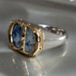 "Christian Dior" CD motif blue bloom design ring