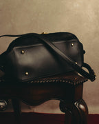 -SPECIAL- “Salvatore Ferragamo“ 90's-00's Gancini pony hair and leather dual-way boston bag
