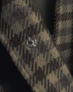 "GUCCI" 80’s checked wool shawl collar jacket