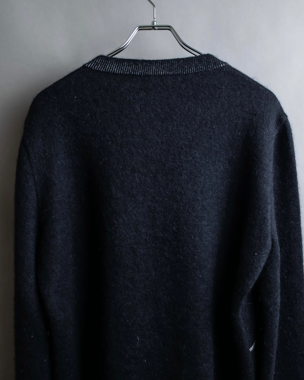 "Saint Laurent" Handsome face embroidery mohair blend oversized knit