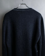 "Saint Laurent" Handsome face embroidery mohair blend oversized knit