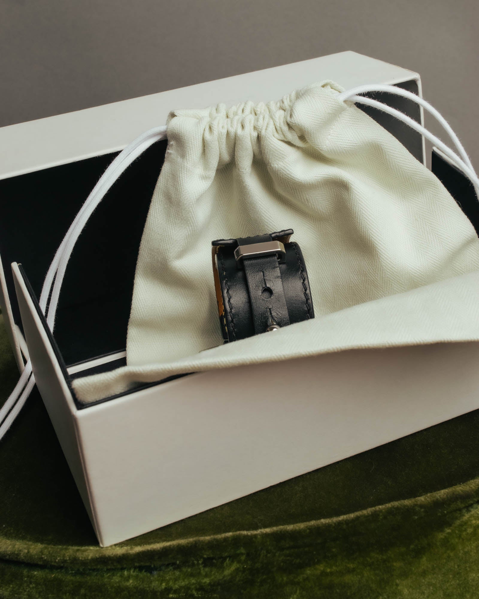 “LOEWE” 2010’s-2020’s industrial leather cuff bracelet