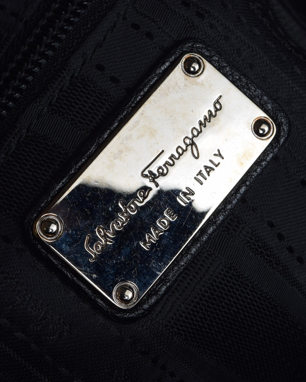 "Salvatore Ferragamo" Gancini motif design large leather shoulder bag