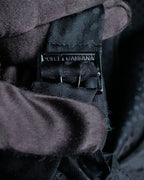 "DOLCE & GABBANA" Pattern switching peak lapel gilet