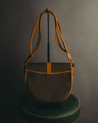 "Yves Saint Laurent" 70's-90's Woven leather shoulder bag