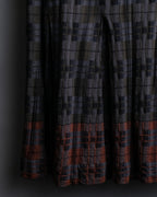 "HERMES" Check pattern cropped skirt