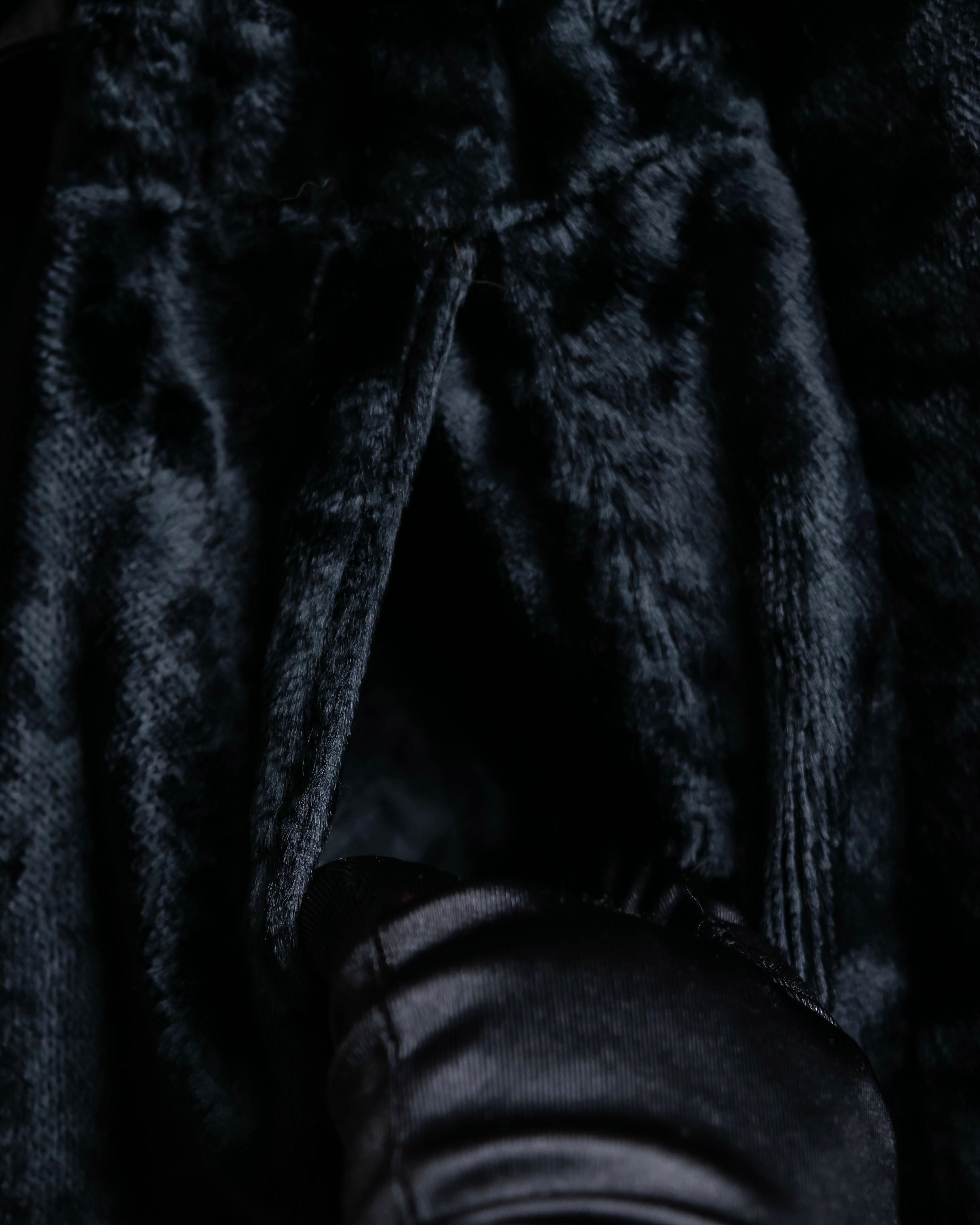 "EMPORIO ARMANI"  Leather belted design velour mid length gown coat