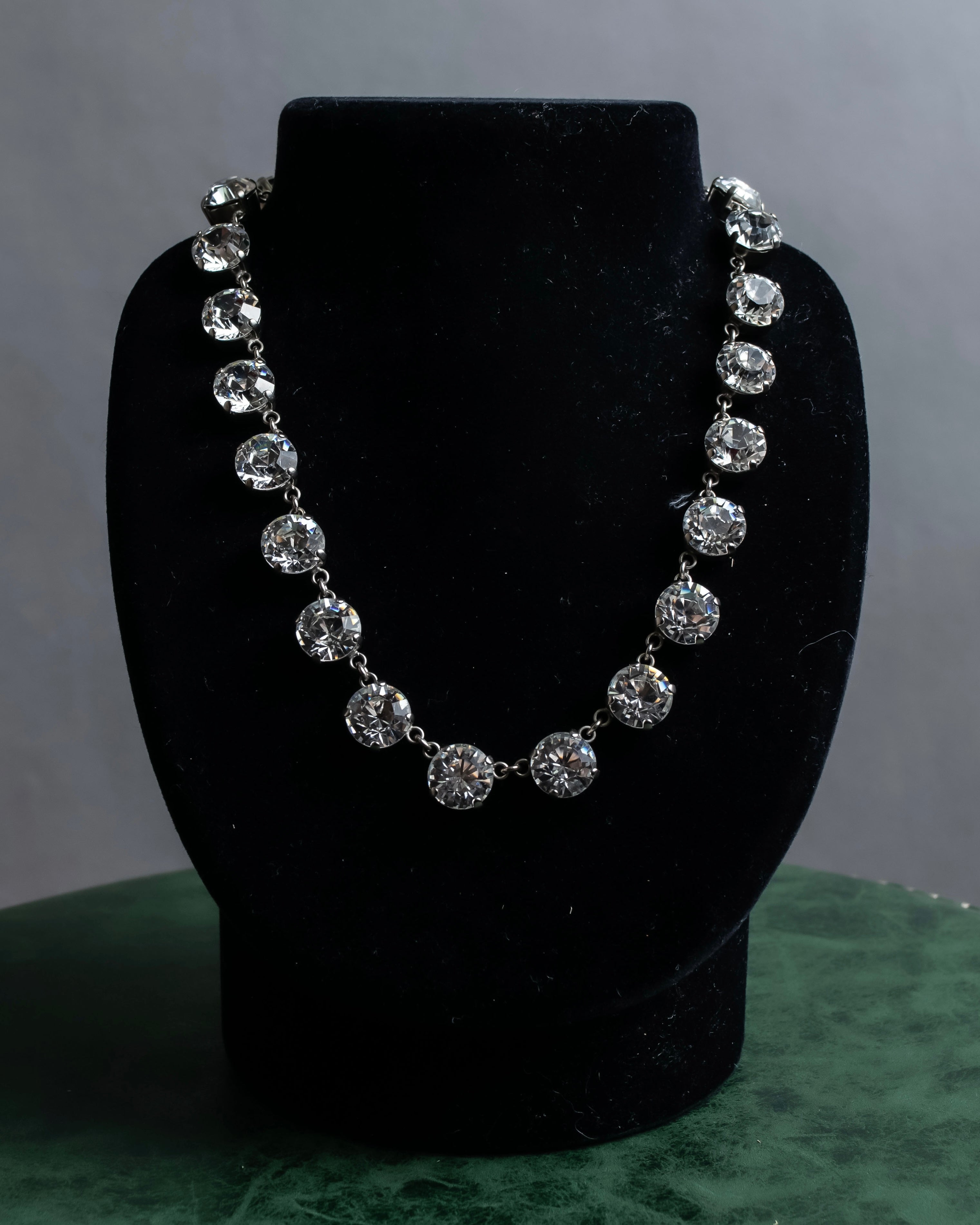 "BALENCIAGA" Round cut rhinestone necklace