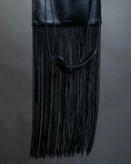 “JIL SANDER” Fringe detail flat drawstring shoulder bag