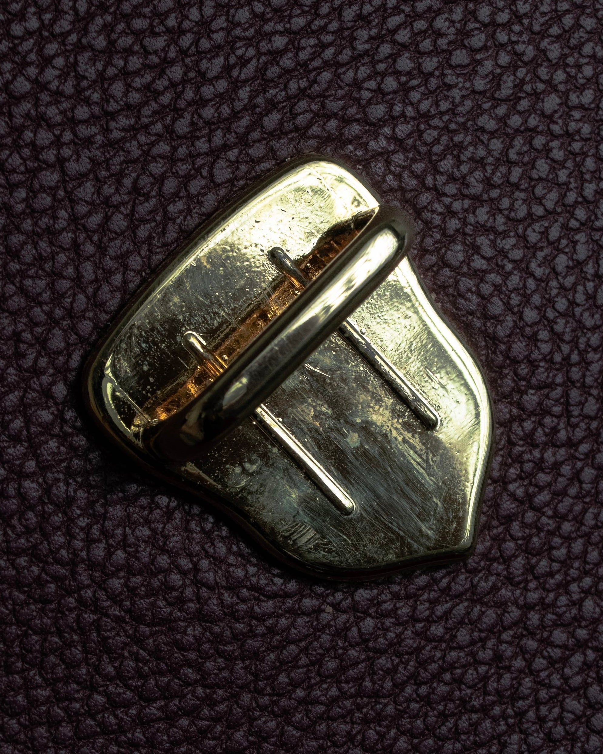 "YVES SAINT LAURENT" Diamond trim design 2way leather handle bag