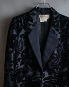"GUCCI" Floral patterned lamé tailored jacket"