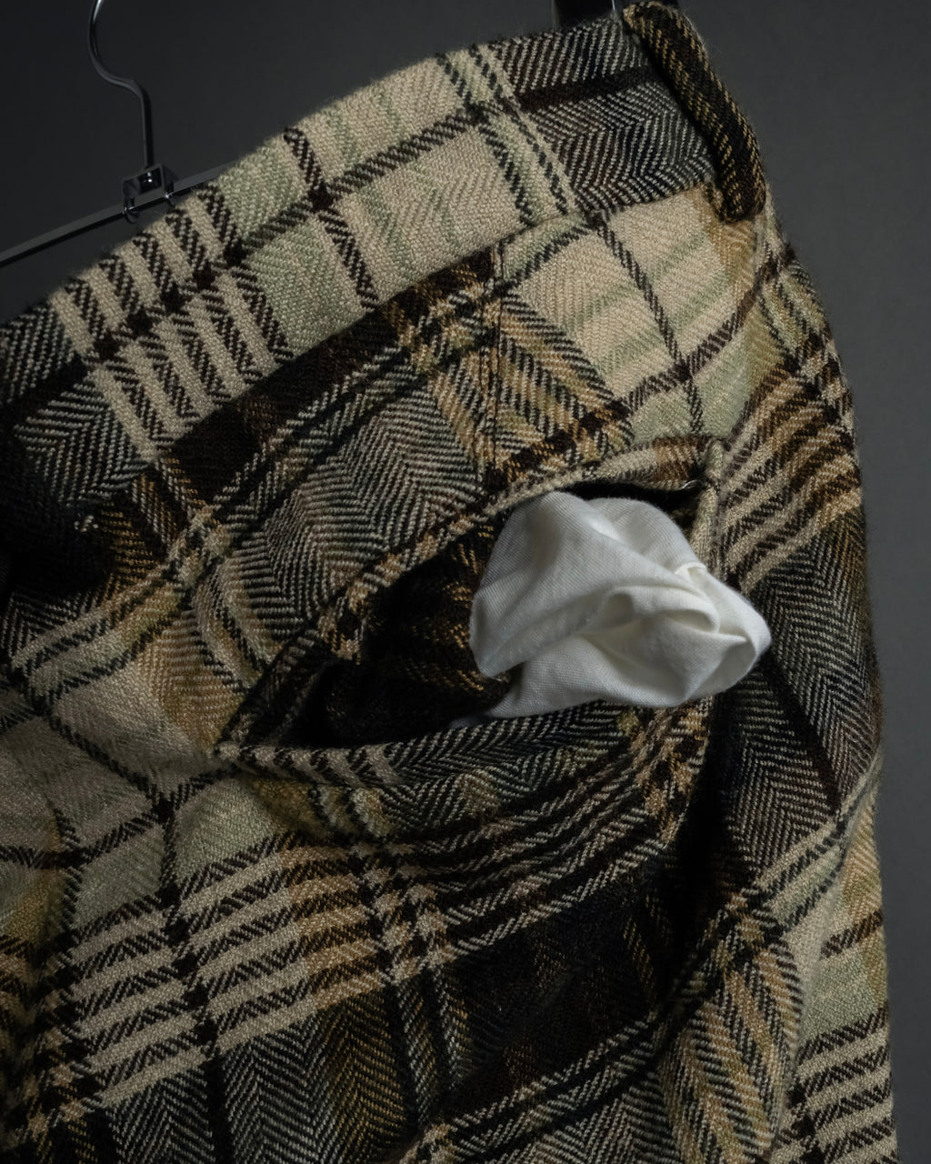 "GUCCI" Brushed check pattern tapered pants