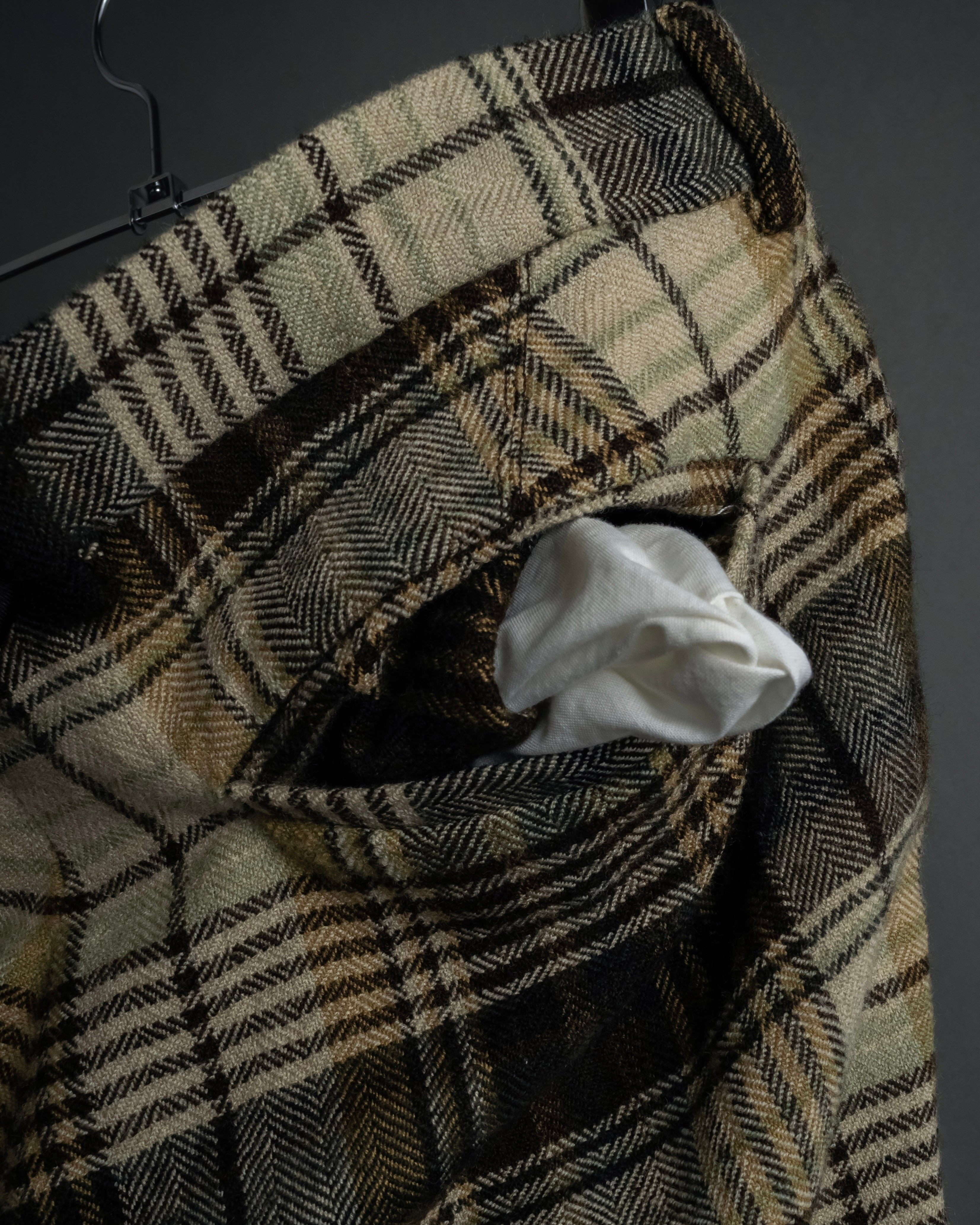 "GUCCI" Brushed check pattern tapered pants