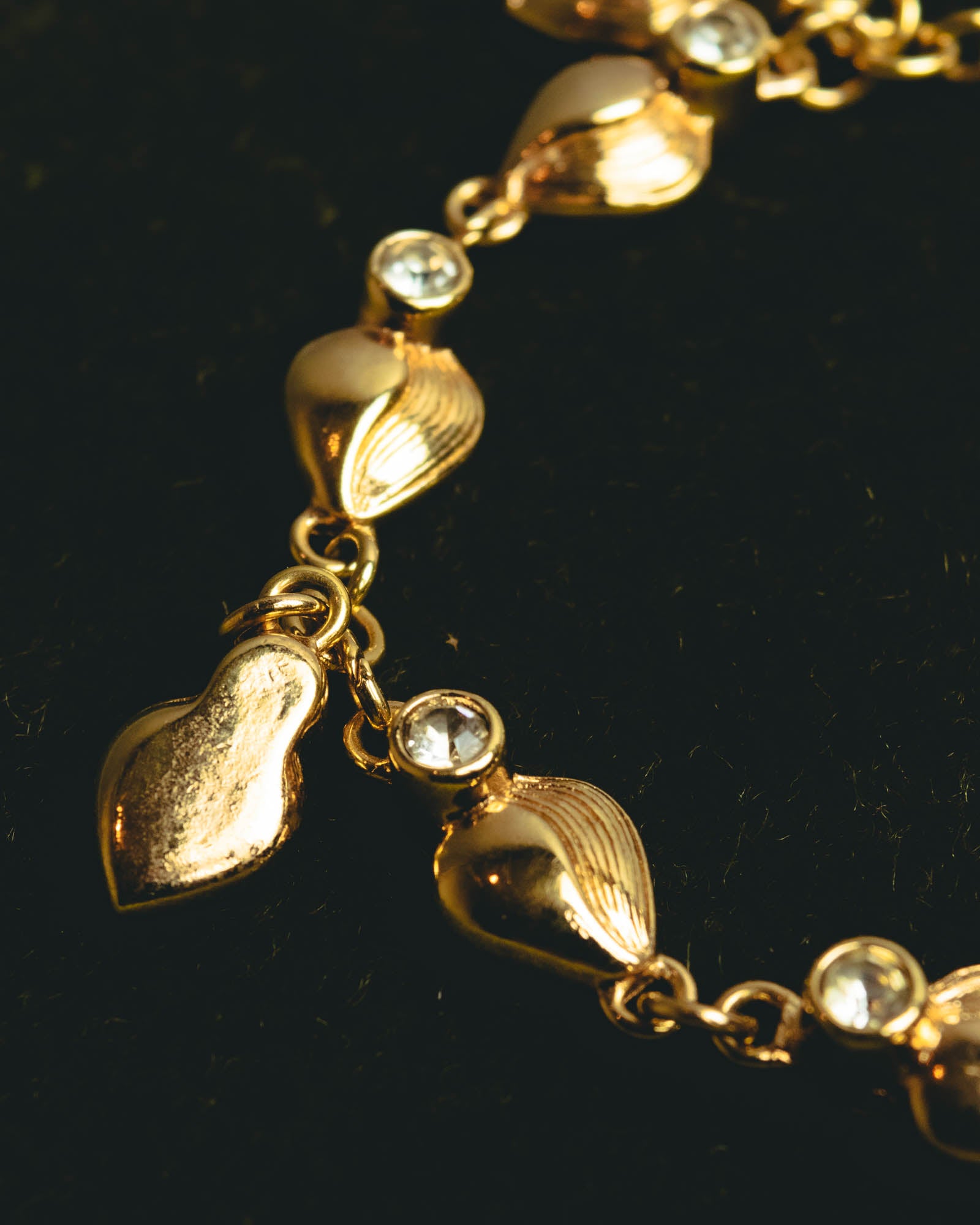 "Christian Dior" 80's-90's Sculptural leaf charm bracelet