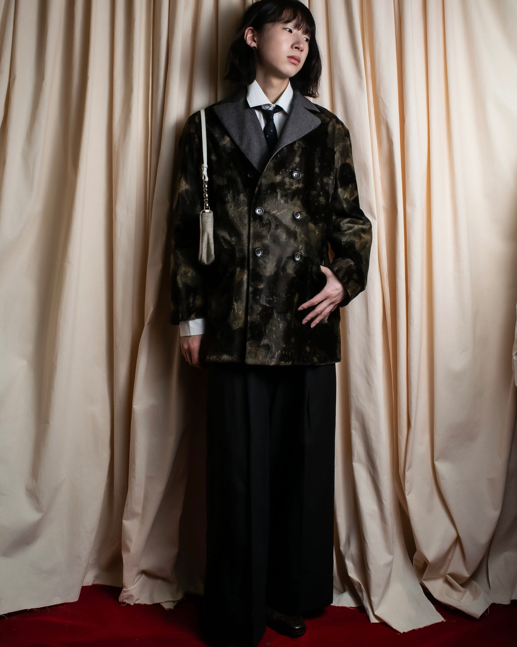 "COMME des GARCONS HOMME" Square small pattern motif necktie