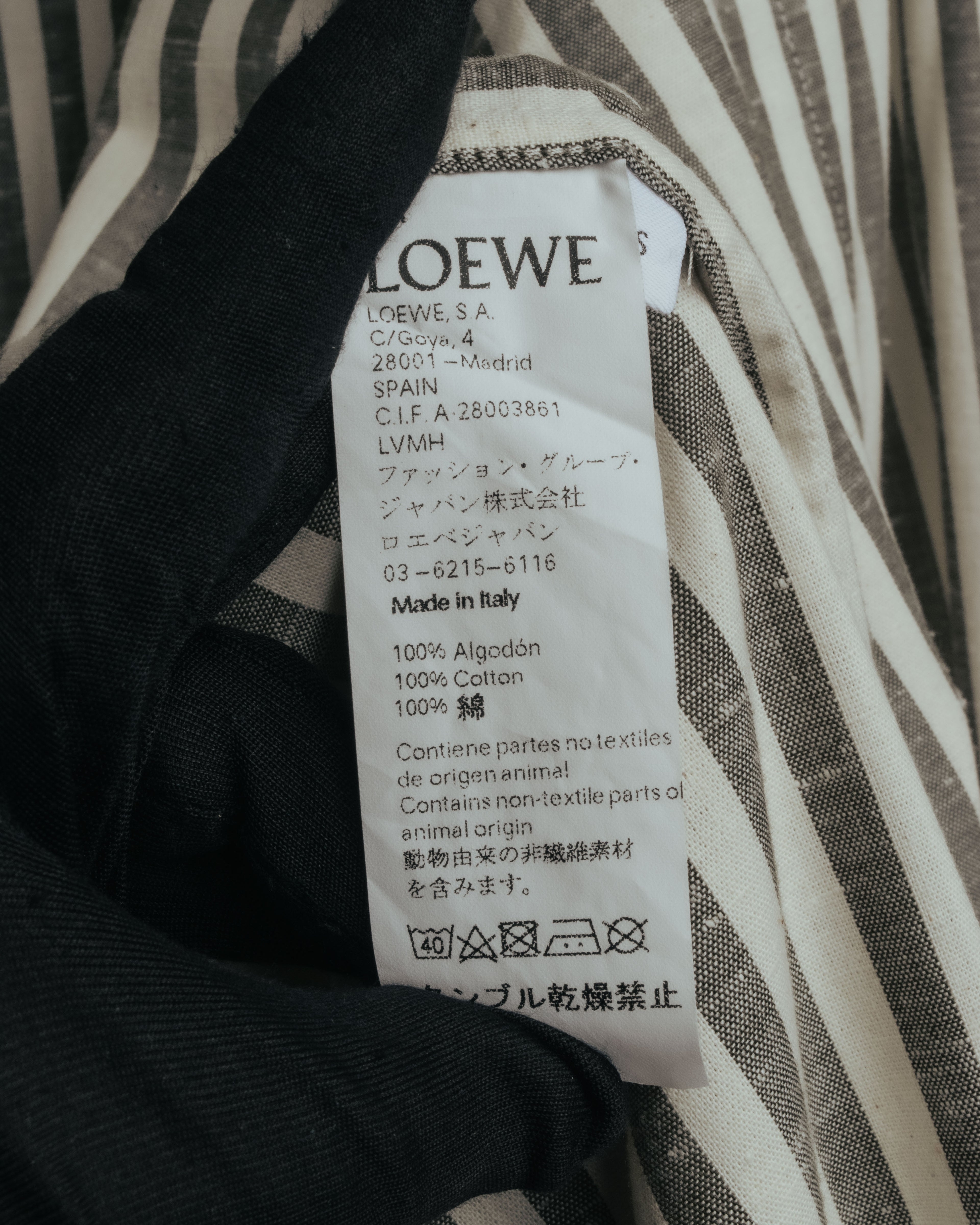 -SPECIAL- “LOEWE” 2010’s striped ribbon sleeve long gown coat