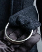 "RUIRUE BOUTIQUE" Shawl collar flare silhouette coat