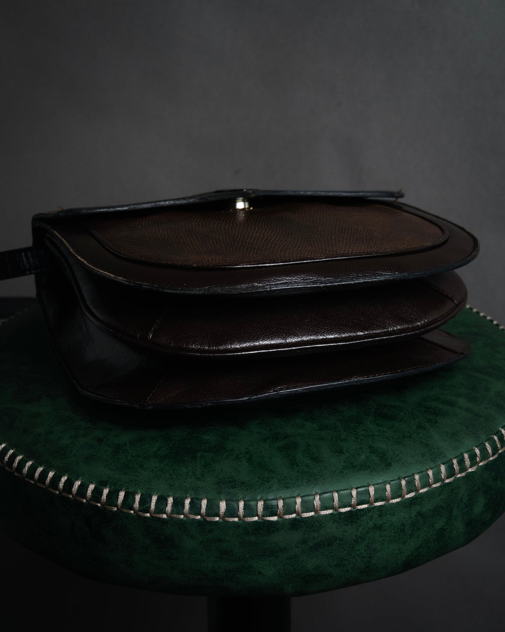 “Yves Saint Laurent” 80’s-90’s Cassandre embossed shoulder bag