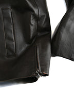 VINTAGE / Architectural Leather Jacket Dark Brown