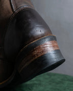 "COACH×FRYE" Brass buckle design shearling lined biker boots