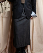 "HERMES" Margiela period semi-flared wool skirt