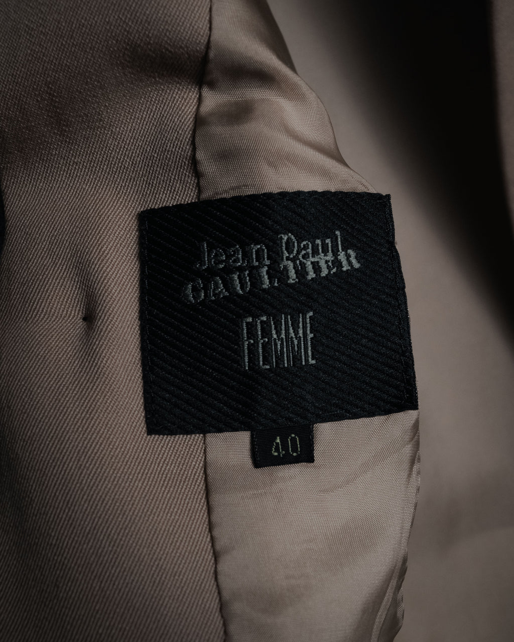 –SPECIAL– “Jean Paul GAULTIER FEMME” 90’s-00’s sculptural scarf collar tailored jacket