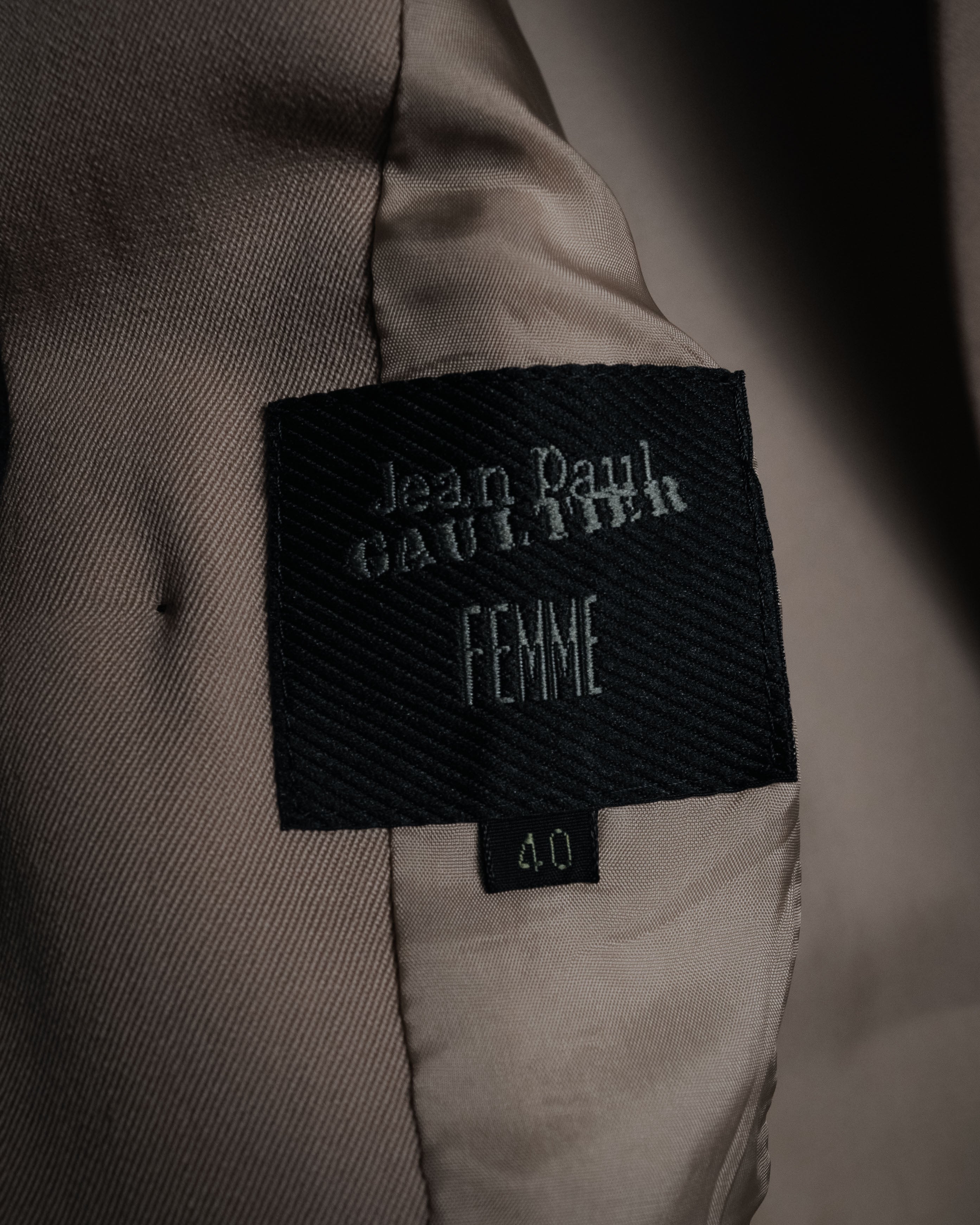 –SPECIAL– “Jean Paul GAULTIER FEMME” 90’s-00’s sculptural scarf collar tailored jacket