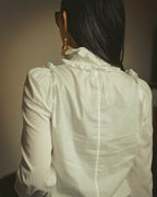-SPECIAL- “YVES SAINT LAURENT” 70’s-90’s Ruffled high-neck blouse