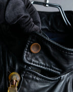 "DIESEL" Oversized stand collar lamb leather jacket