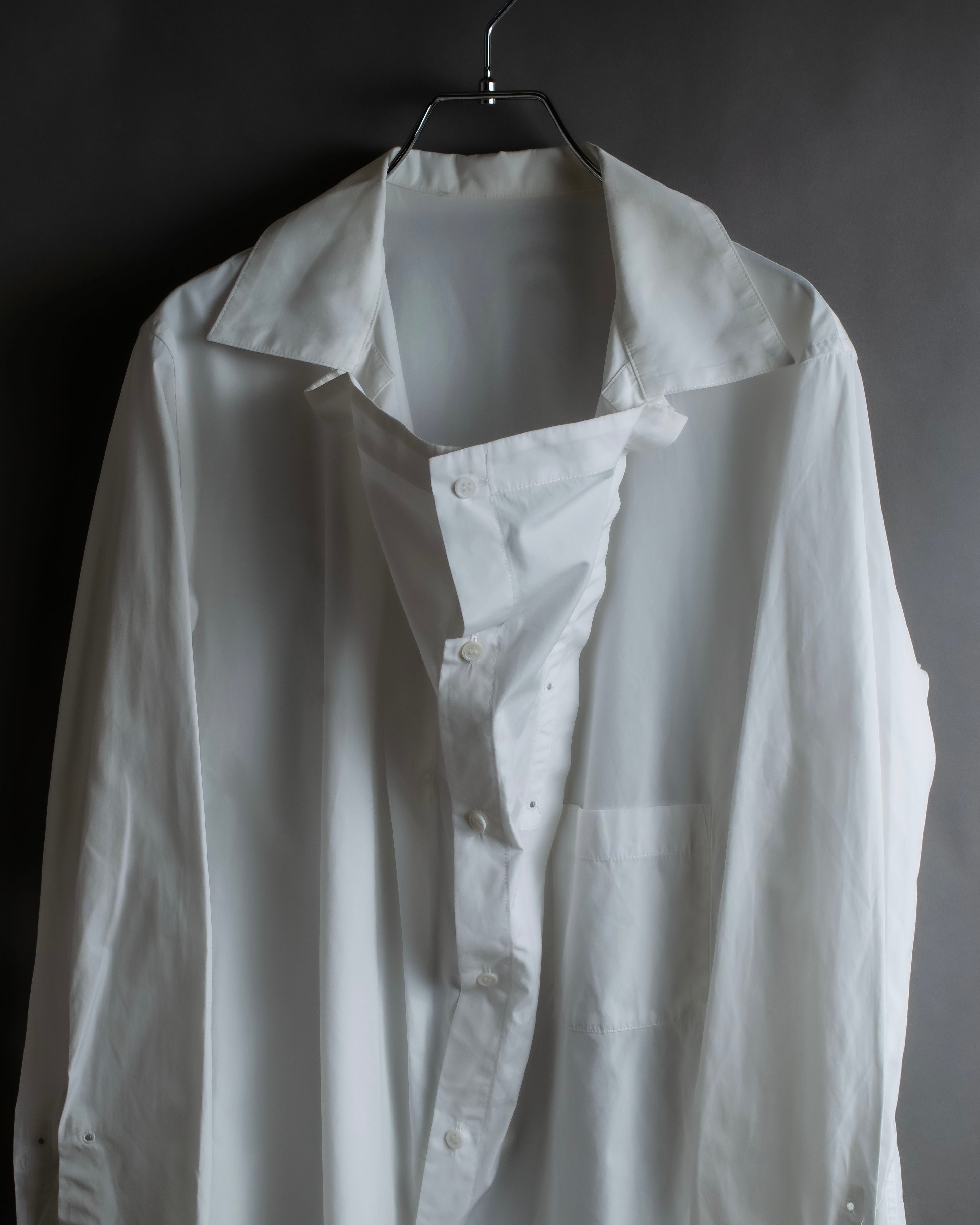 "YOHJI YAMAMOTO" 12SS Folded front panel cotton shirt