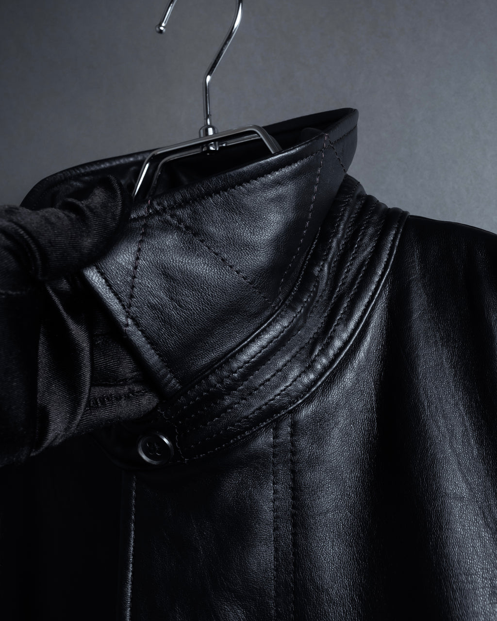 "DURBAN" Double zipper sheepskin leather coat