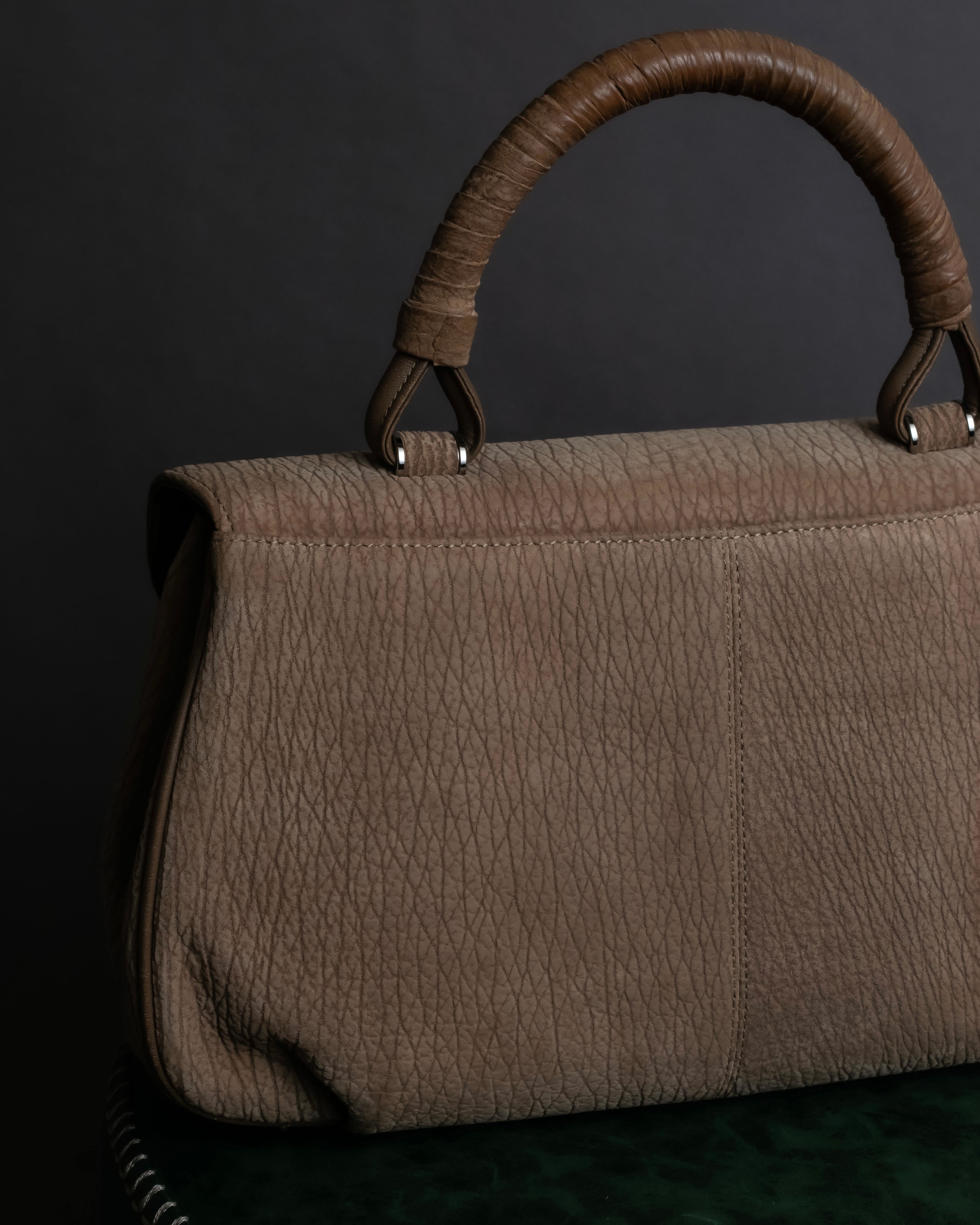 "LUCE SAINT-CLAR" Special textured leather one-handle bag