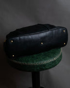 "YVES SAINT LAURENT" Gold parts design Muse toe leather bag