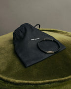 "Saint Laurent" 10's ID metal plate leather bracelet