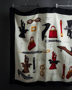 "Christian Dior" Parisian accessory motif silk scarf