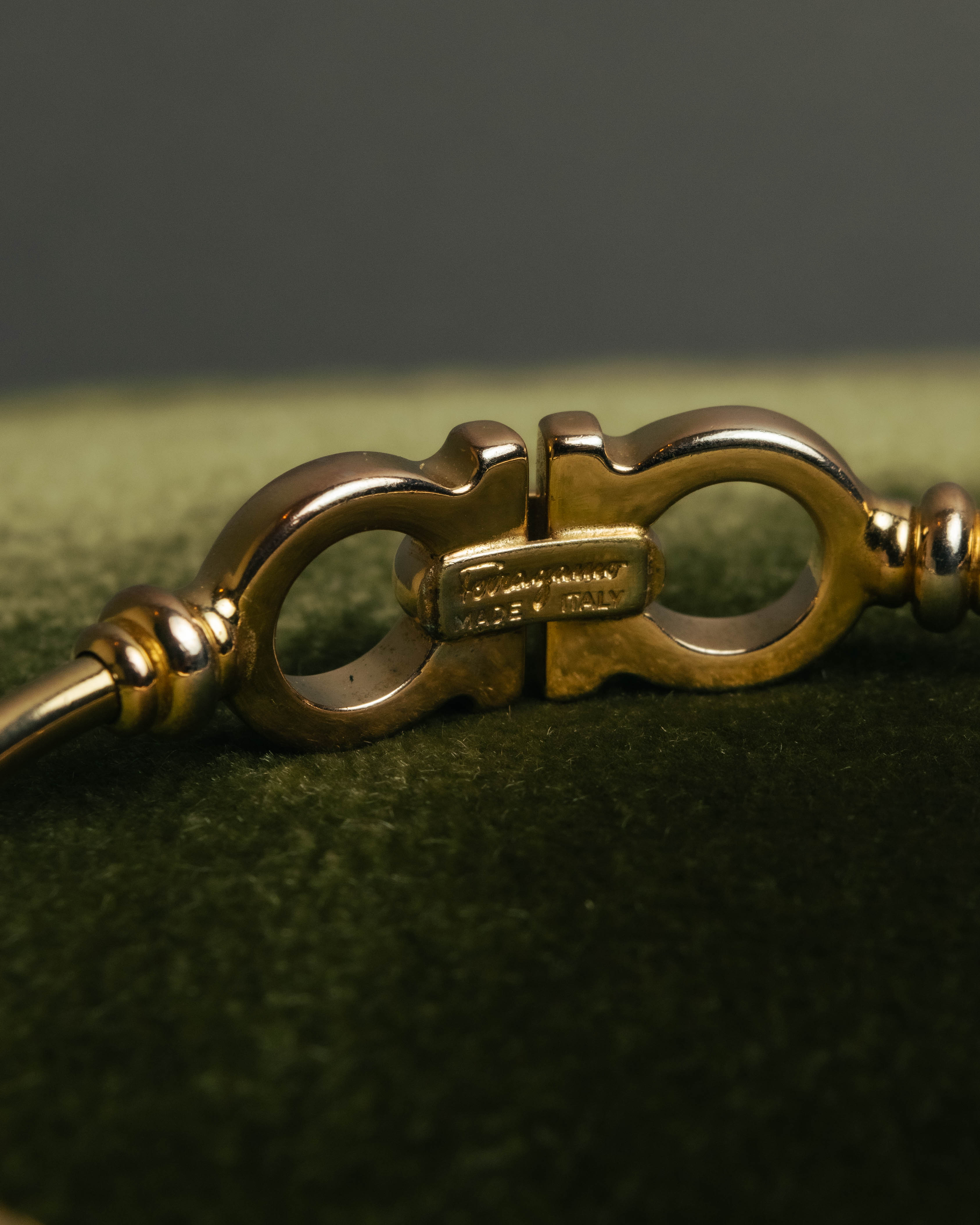 “Salvatore Ferragamo” 90’s-00’s Gancini gold tone bangle bracelet
