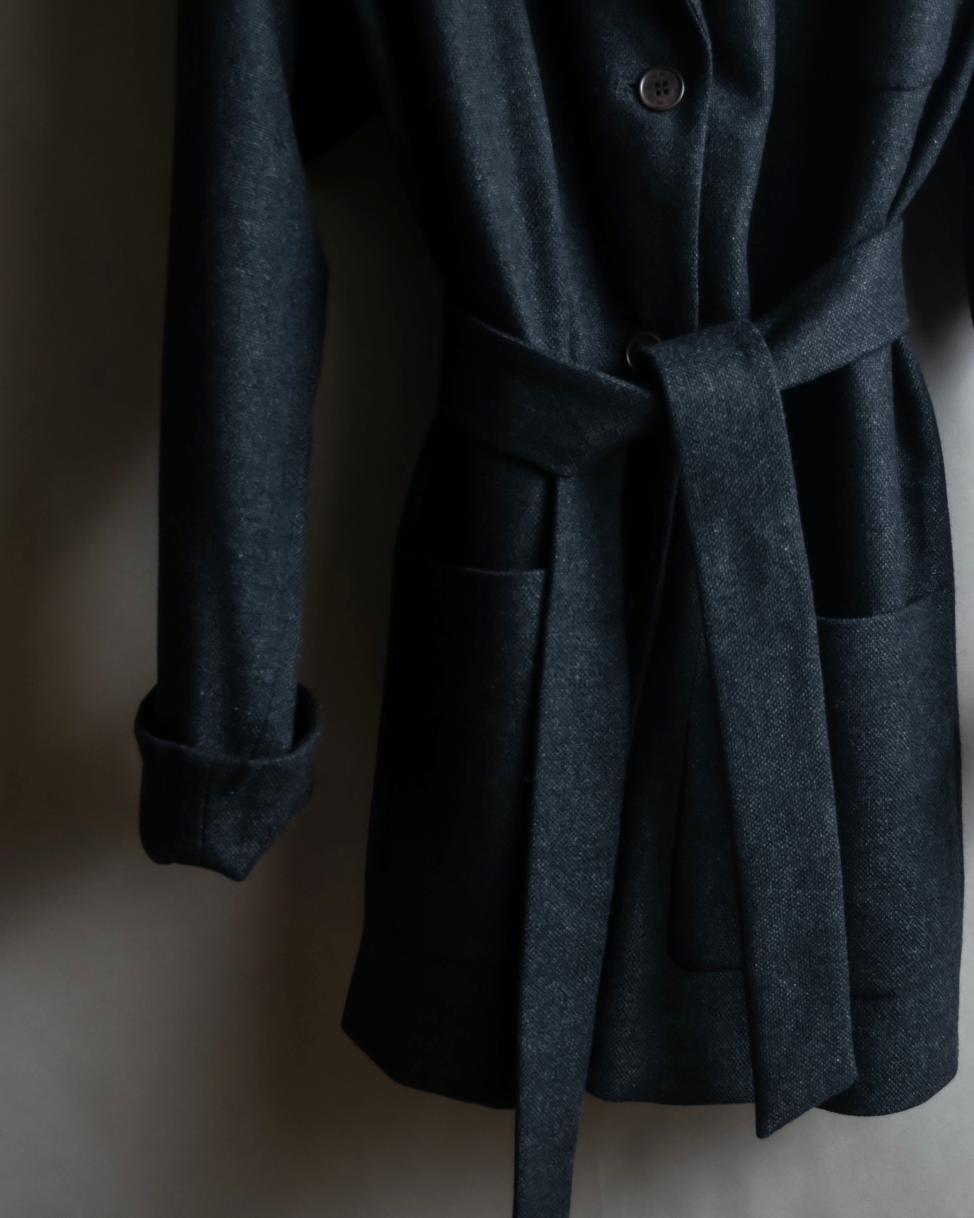 "ETRO" Shawl collar belted mid-length coat