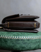 "LOEWE" Logo engraved belt design glass leather shoulder bag