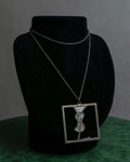 "YVES SAINT LAURENT" Cassandra logo motif silver necklace