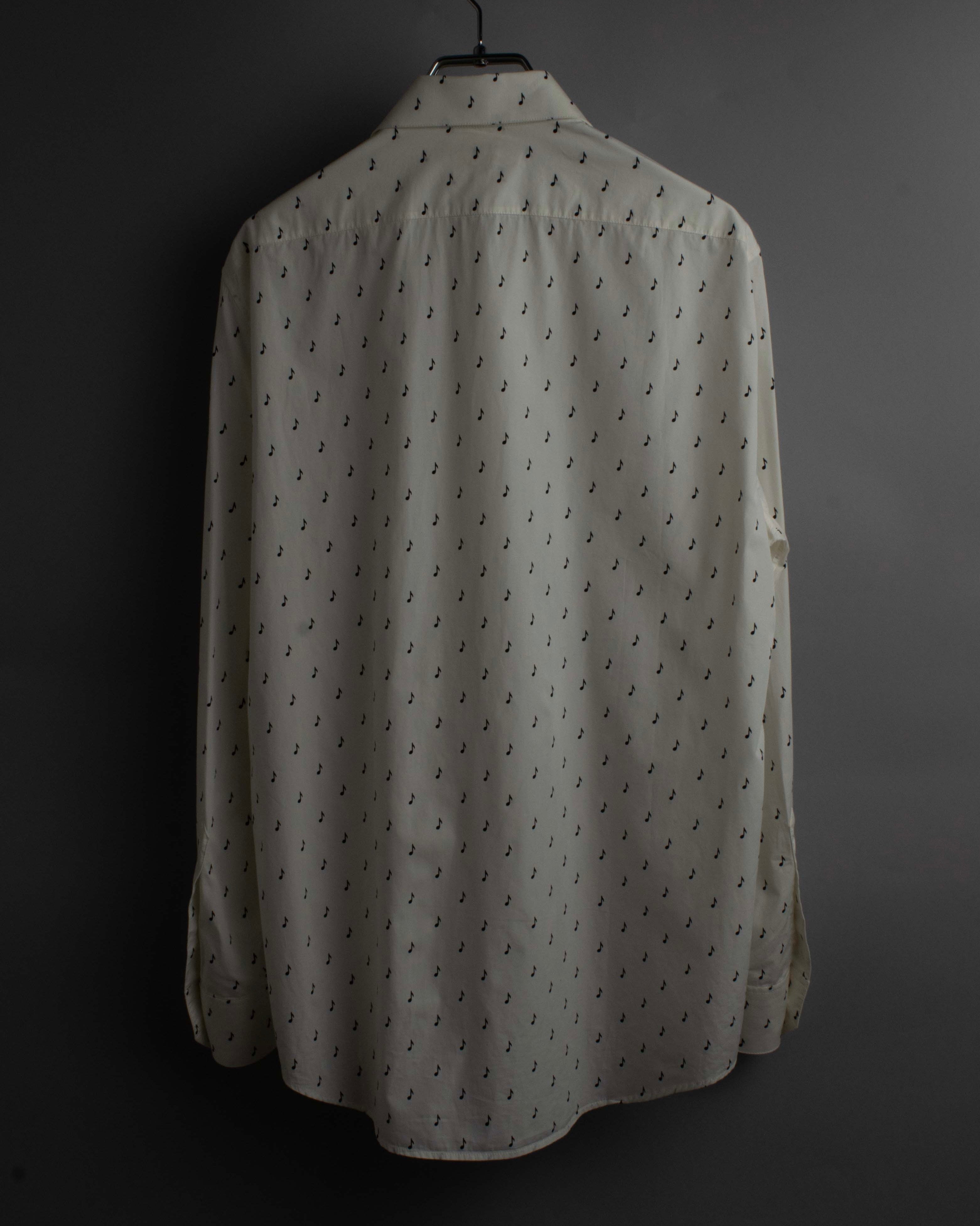 "CELINE" Musical note motif cotton shirt