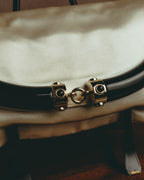 -SPECIAL- “Yves Saint Laurent rive gauche” 00’s Satin double horn shoulder bag