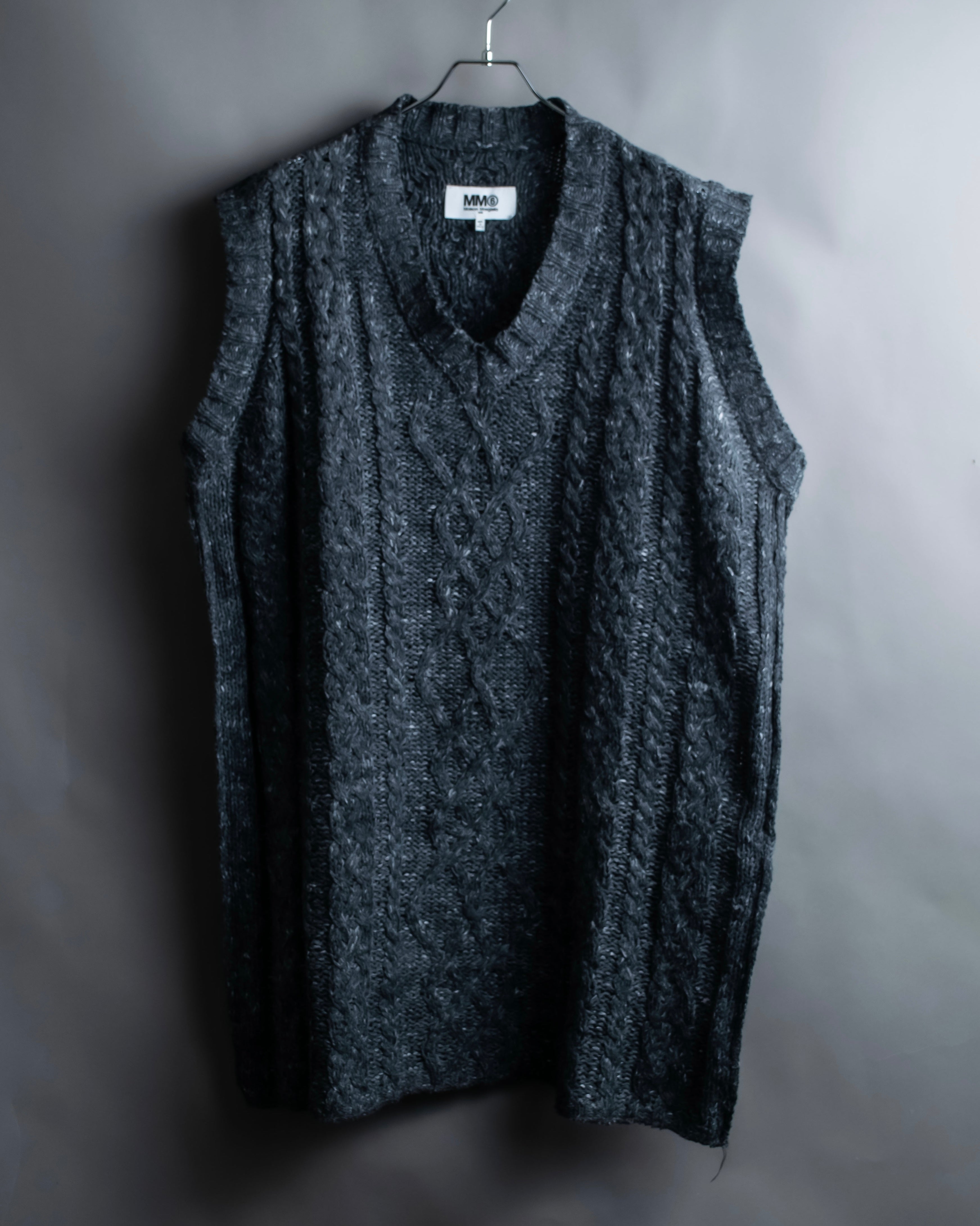 "MM6 MAISON MARGIELA" Cabled melange sleeveless knit