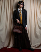 "GIANFRANCO FERRE" Ornamental yellow silk necktie