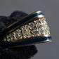 "Christian Dior" Diamond embedded blue line design ring