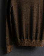 "HERMES" Gaultier period H logo engraved V-neck knit