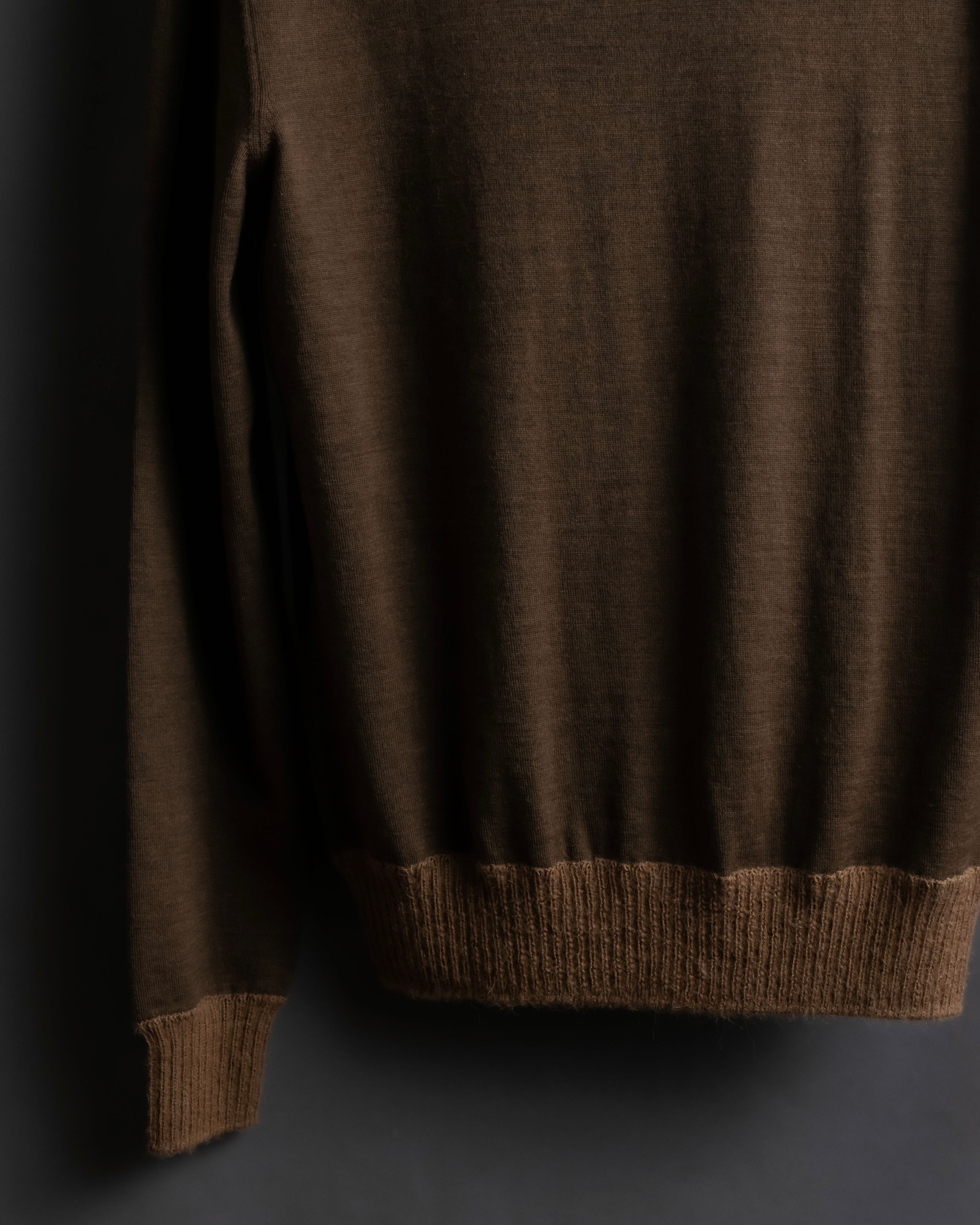 "HERMES" Gaultier period H logo engraved V-neck knit