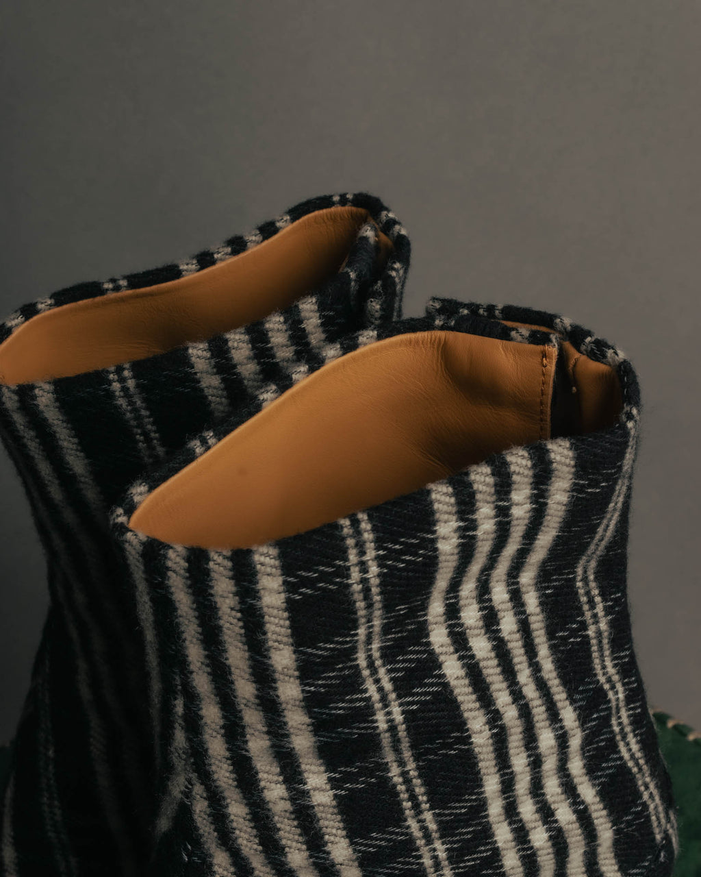 -SPECIAL- "Maison Margiela"2015's Tabi striped fabric ankle boots
